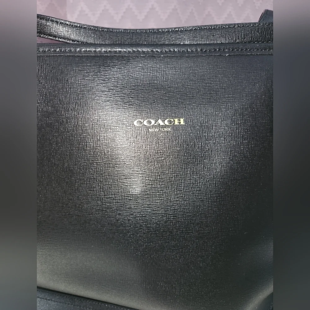 Coach Black Saffiano Leather Tote Bag